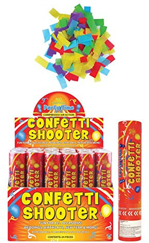 HENBRANDT 20cm Confetti Shooter Party Time. Pack of 6 Shooters