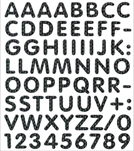 4R Quattroerre.it 895 Buchstaben-Set, selbstklebend, Carbon