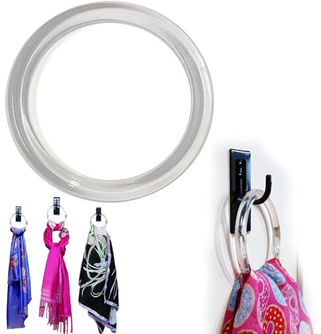 Clear Plastic Retail Scarf Rings - Round Fine Garment Hangers - 2.58 ID - 3.25 OD - 50 Pack