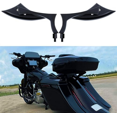8mm 10mm Black Motorcycle Rearview Side Mirrors Blade Compatible with Harley Sportster Custom Iron 883 Road King Street Softail Electra Glide
