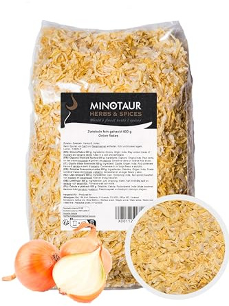 Minotaur Spices | Fint hackad lök | 2 x 500 g (1 kg) | Torkade lökflingor