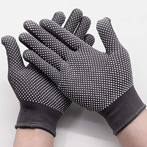 Sytaun 12 Paia in Nylon Traspirante Resistente all'Usura Protezione del Lavoro Guanti da Cucina di Sicurezza Antiusura, Guanti da Lavoro, Traspiranti Nero