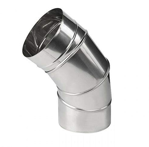 Armar Trading LTD | Verstellbarer Edelstahl-Ellenbogen | 90 bis 45 Grad Schornsteinauskleidung | 140 mm