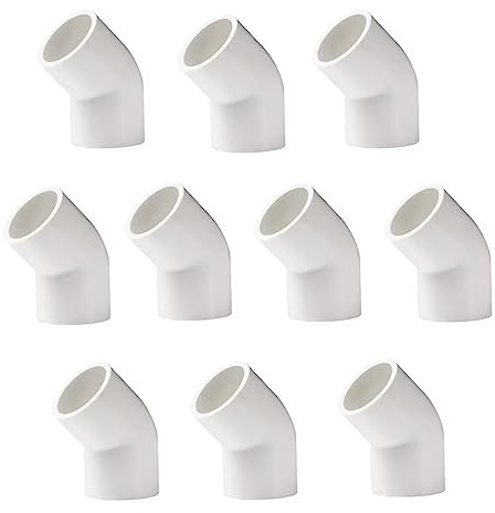 BOZONLI Conector de Codo de Tubo PVC de 45 Grados Adaptador para Tuberías de Agua, Ø 20 mm, 10 pcs