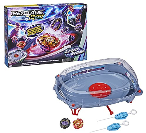 Beyblade Burst Surge Speedstorm, Motor Strike Battle Set, Beystadium Arena, 2 snurror och 2 bärraketer