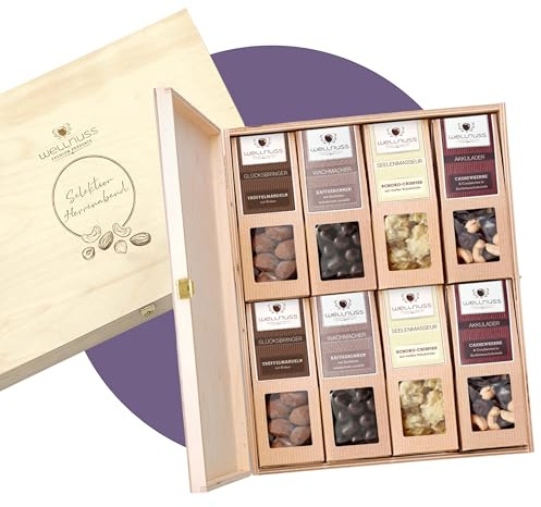 WELLNUSS Herrenabend – Schoko-Gourmetbox für Männer (8 x 60 g)