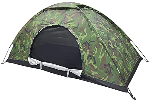 Sutekus Single Person Tent Camping Dome Tent Lightweight Backpacking Tent Camouflage Outdoor Equipment for Camping Hiking Biking Trip Upgraded Large Space (Single)…