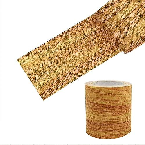 Kanyka 1 Rolle Klebeband, Kamelholz-Imitat, goldfarben, 8 cm x 4,57 m, Reparaturband in Holzoptik, abnehmbares Klebeband für Türen, Böden, Tische und Stühle.