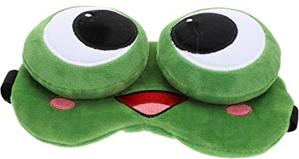 Milisten Lustige Frosch Schlafmasken Weiche Plüsch Einstellbare Augenbinde Augenschattenabdeckung mit Wiederverwendbarem Kaltem Heißgelpackung für Männer Frauen Kinder
