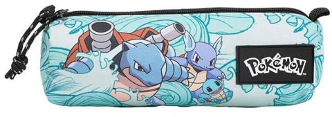Pokémon - Estuche Juvenil, Diseño Squirtle, Portatodo con Cremallera, Cilíndrico, Color Azul (CyP Brands)