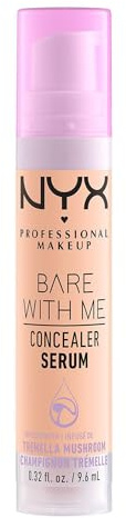 NYX Professional Makeup Concealer Serum, Combats Dark Circles, Acne, Redness and Irritation, 24 Hours of Hydration, Medium Coverage, Bare With Me, 9.6 ml, Medium Vanilla