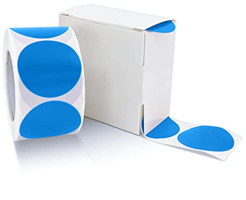 Runde Aufkleber 25mm Blau Selbstklebend Rolle kleine Klebepunkte Etiketten Farbkodierung kreise Sticker Ablösbare Wetterfest Mit Spenderbox 500 Stück