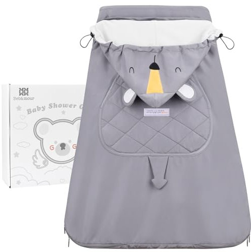 Bebear Winterbezug für Babytrage Warm Universal Hoodie Babytragebezug für alle Jahreszeiten(Grey Koalas)