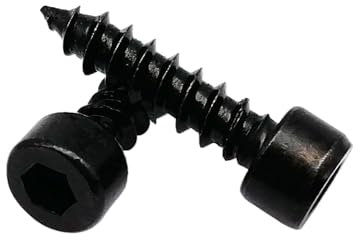 CHATROOM 10/50PCS M3 M3,5 M4 M5 304 Edelstahl Schwarz Carbon Stahl Hex Innensechskant Kappe Kopf Holz selbstschneidende Schraube (Color : Carbon Steel, Size : 20MM_10PCS M5)