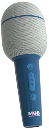 Mobility on Board – Groovy Dark Blue Mikrofon – kabelloses Karaoke-Mikrofon mit Bluetooth-Lautsprecher