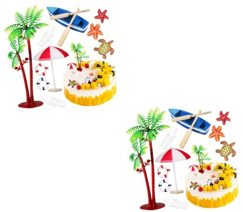 ifundom 20stücke Teiliges Strand- Kuchen Deko Liegestuhl Boot Und Weiteren Miniaturen Für Sommer Und Geburtstagsfeiern -party Dekoration