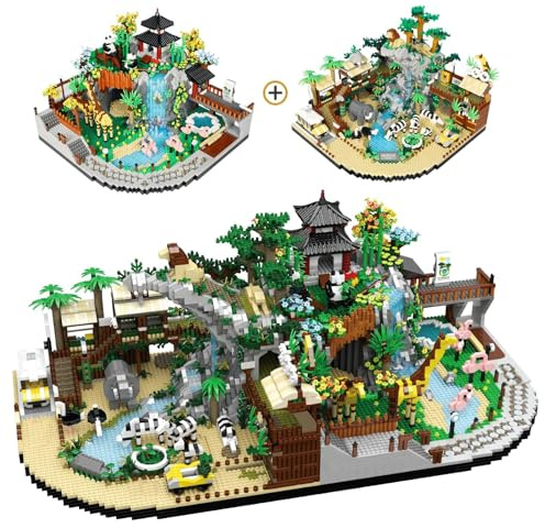 JOMIOD Zoo Bausteine Architektur Modell, 2 Set Zoo Serie Modular Building, Architektur Klemmbausteine Modell, Geschenkidee für Erwachsene