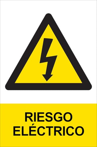 IberNorma WS007 - Señal Adhesiva de Riesgo Eléctrico 10x15cm Pegatina de Peligro eléctrico homologada Cartel ideal para cuadros eléctricos y maquinaria industrial