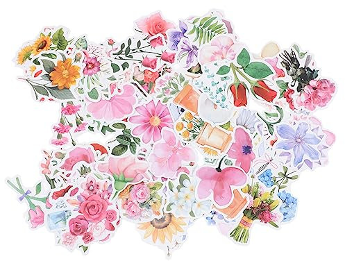 TOYANDONA Ästhetische Aufkleber Scrapbooking 110-teiliges Blumen-Aufkleber-Set Blätter Selbstklebend Für Bastelplaner Dekorativ