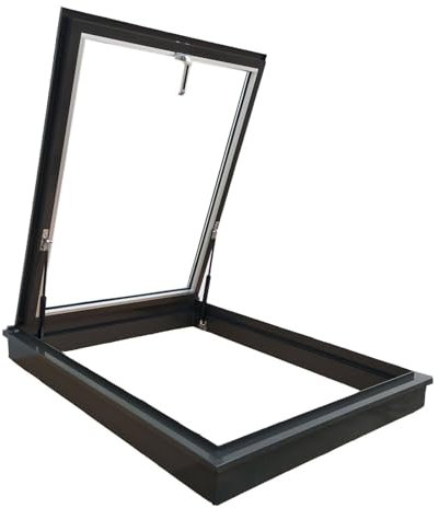 Generisch Dachfenster und Oberlicht-Keller-Tageslichttür, Mehrwinkel-Dachaussichtsfenster aus Aluminium, Brunnenfenster(68x88cm)