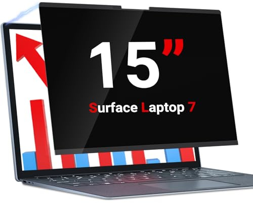 ZOEGAA Écran de confidentialité magnétique pour ordinateur portable Microsoft Surface 7 15 (2024), filtre d'écran tactile amovible, anti-lumière bleue, surface anti-rayures pour ordinateur portable 7
