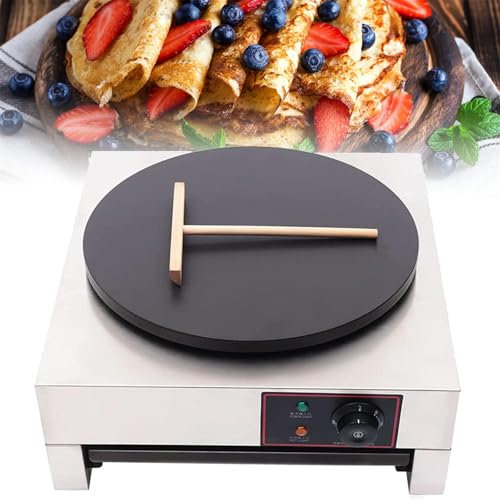HEAXIY Crêpière Commerciale, Machine à crêpes électrique 3000 W, crêpière 40 cm pour Chapati, Tortilla de Farine, température réglable de 50 à 300 ℃