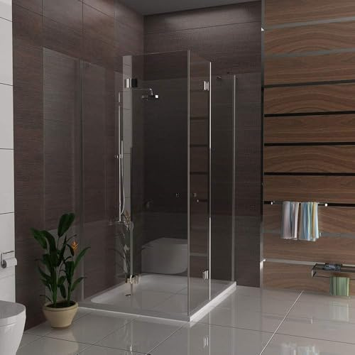 Alpenberger Duschkabine 100 x 120 cm | Eckeinstieg Dusche aus 2 Duschtüren und Seitenteilen aus Sicherheitsglas ESG | Komplettdusche Glasdusche | Eckduschkabine