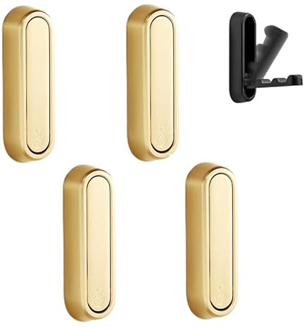 4pcs Folding Wall Hook Bathroom Wall Hook Retractable,Non-Slip Heavy Duty Foldable Coat Hook,for Bags, Hanging Coats, Backpacks, Towels, Brushed Gold Towel Hooks in Bathroom, Closet (Brushed Gold)