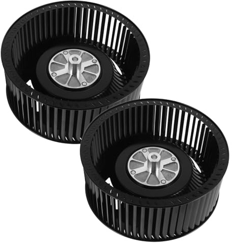 2pcs Range Hood Exhaust Fan Blower Wheel Metal Black | Motor Accessory, Precise Craft, Quiet Operation, Easy Fitting, Compatible with Assorted Hood Models