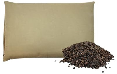 Gesundheitskissen mit Buchweizenschalen – 100% Natur – Ergonomisch, atmungsaktiv & allergikerfreundlich – 50x30 cm – Füllmenge 1,8 kg – Abnehmbarer Bezug