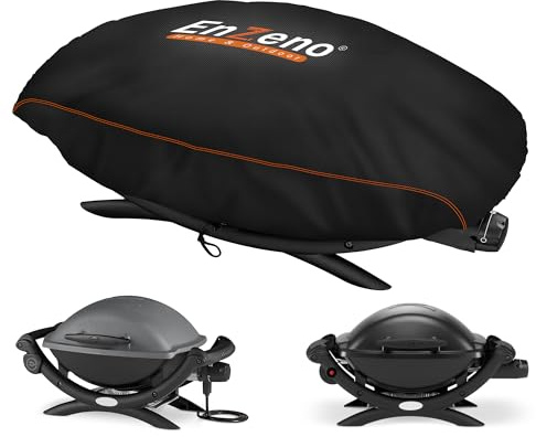 Enzeno Grillabdeckung wetterfest für Weber Q100/Q1000/Q1200/Q1400, 70x45x32cm Gasgrill Grillabdeckung Grill schutzhülle Staubdicht Grill Abdeckplane für Enders URBAN Explorer Ninja