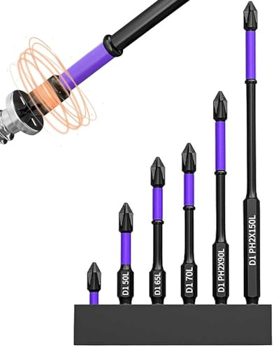 Magnetic Drill Bit Set-Anti-Slip Screwdriver Bit Kit, Precision D1 Driver Accessories | Strong Magnetic Cross Slot Head with Screw Tool Holder