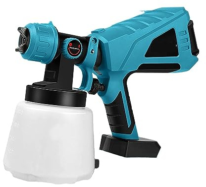 BCJMKDX Airbrush Set, 18V 1500W Electric Cordless Spray Gun High Power Paint Sprayer Auto Furniture Steel Coating Airbrush for 18V Battery
