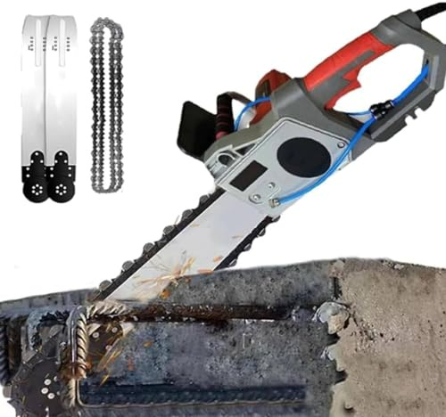 Heavy-Duty Electric Diamond Concrete Chain Saw - Professional Wall Cutter with Water-Cooled Wet Cutting, Anti-Vibration Handle, Dust Suppression for Pavement and Masonry