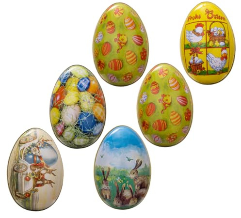 WOFASHPURET 6Pcs Easter Egg Candy Boxes Container for Party Favors Small Packaging Decorative Multi-use Holder for Mints and Sweets