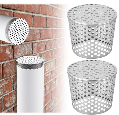 Crapaudine de Gouttière en Acier Inoxydable 304, Grille Anti-Feuilles et Débris pour Tuyaux 88-110mm - Filtre de Protection Durable pour Descentes, Avant-Toits et Systèmes de Drainage