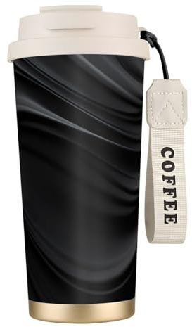 Unique Customized Coffee Mug - Insulated Stainless Steel Tumbler for Travel, Home & Office - 17 oz Macroblite White