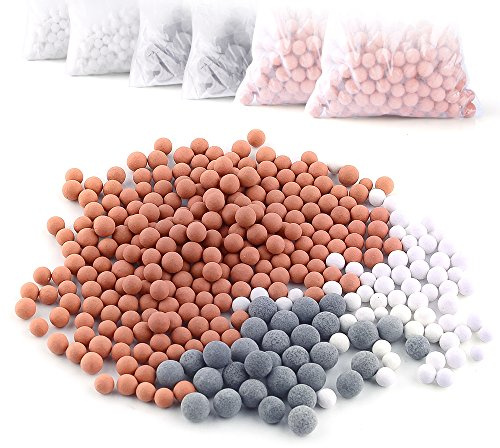 Austor 6 paquets bille recharge douche ions négatifs minérale Balles, DE REMPLACEMENT bille pour pomme de douche, purifie l'eau au Rajeunit la peau et les cheveux