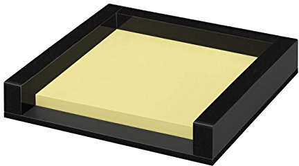 Wedo 631801 Black Office polymetakrylat (PMMA), 50 ark självhäftande anteckningsblock med gummifötter, 76 x 76 mm, svart