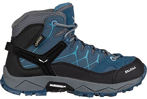 SALEWA JR Alp Trainer Mid Gore-TEX Kinder Trekking- & Wanderstiefel, Dark Denim/Charcoal, 26 EU