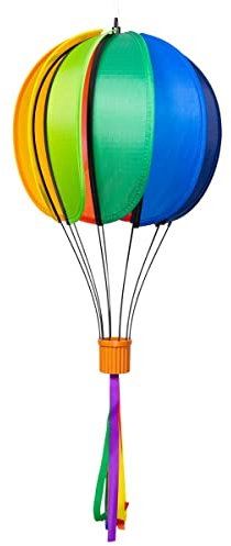CIM Windspiel - Ballon Globe Rainbow - wetterbeständig - Ballon:Ø23cm x 37cm, Korb: 4cm x 3.5cm, Spirale: Ø10 cm x 75cm - inklusive Aufhängung - Geschenkidee