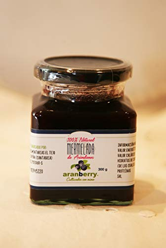 Mermelada natural de Arandanos ARANBERRY. Pack de 2 tarros, de 300 gr. neto/Ud. PVP: 9,28 €