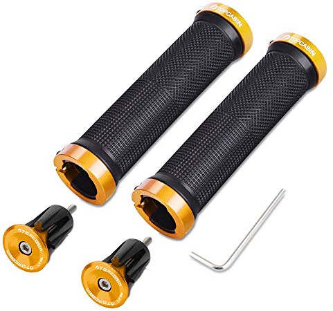TOPCABIN Fahrrad Lenker Griffe 1 Paar,Zwei Enden Aluminium Lock,Ergonomische Struktur Fahrrad Griffe,Rad MTB MXB Radsport Lenker Griffe