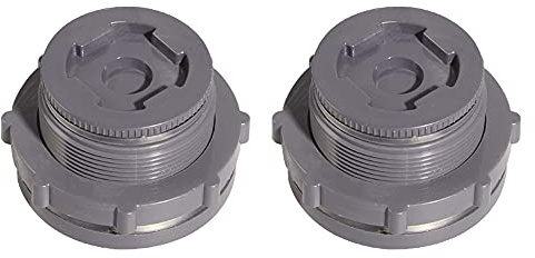 QuQuyi Adattatore per serbatoio dell'acqua da 3,8 cm in PVC, con tappi per tubi passanti, per barili di pioggia, acquari, stagni (set da 2)