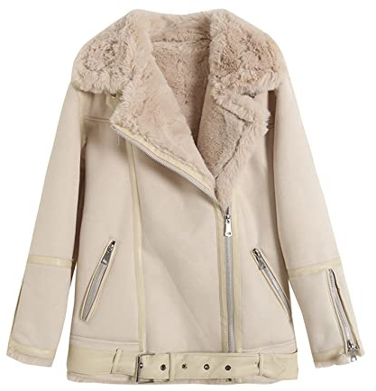 Automne Et Hiver éPais pour Femmes Double Face en Fourrure d'agneau Un Manteau en Peau De Daim Velours Mode Veste Chaude