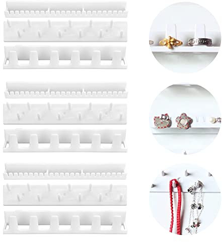 DECARETA Porta Collane da Parete, Ganci per Appendere Gioielli Autoadesivo - Organizer Adesivo per Collane, Bracciali e Anelli