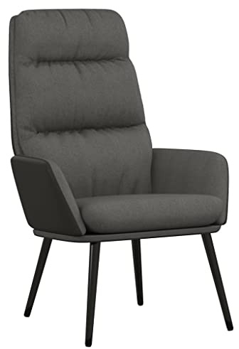 vidaXL Relaxsessel Polstersessel Sessel Fernsehsessel Polsterstuhl Armsessel Loungesessel Ruhesessel Lesesessel Wohnzimmer Dunkelgrau Stoff