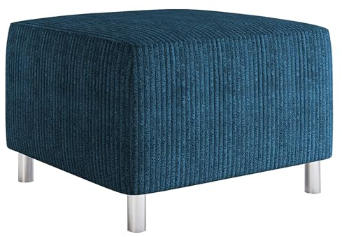 Mirjan24 Polsterhocker Dover Cord aus Veloursbezug (Poso 05) | Bequemer Sitzhocker mit hochelastischer Polsterung und verchromten Füßen, ideal als Fußablage oder Sitzgelegenheit