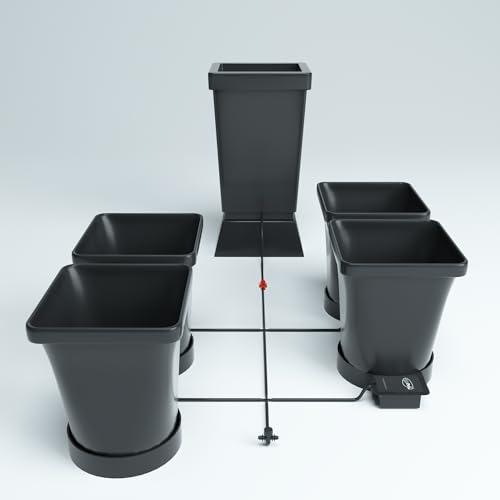 AutoPot 1 Pot XL System (6.6 gal pots) with 12.4 gal Reservoir - Self-Watering Gravity-Fed Hydroponic Indoor System, Black