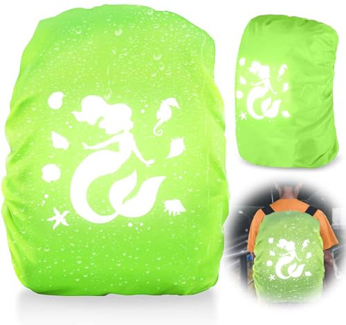 SPHERETRON Regenschutz Schulranzen Regenschutz Rucksack Schulranzen Regenschutz 32-35L Rucksäcke Mit Reflexstreifen wasserdichte Regenhülle Rucksack Regenschutz Für Kinder Und Erwachsene